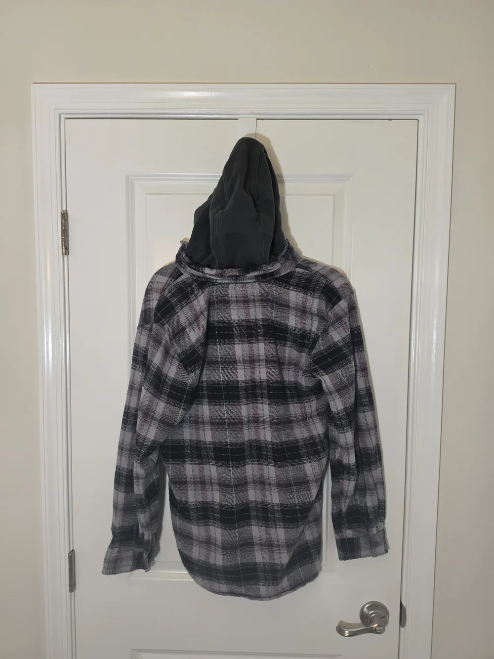 Levi's Men's Plaid Hooded Flannel Shirt Jacket Hoodie Gray/Black/Red Size XL